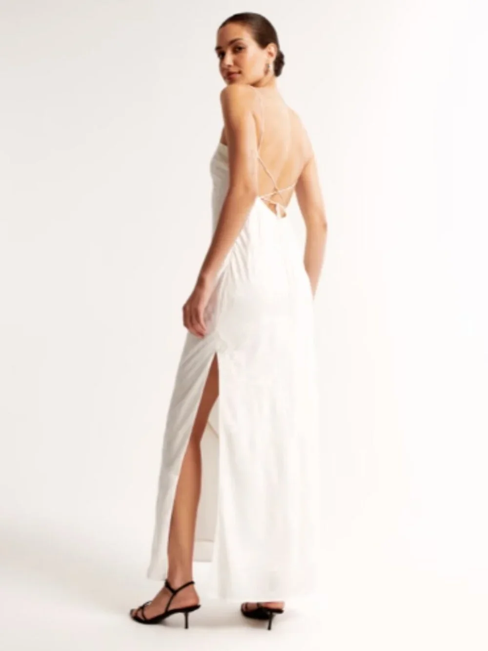The A&F Julia Slip Satin Jacquard Maxi Dress (Medium Petite)
